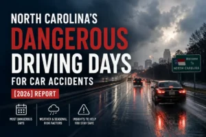 Días de conducción peligrosa en Carolina del Norte para accidentes automovilísticos